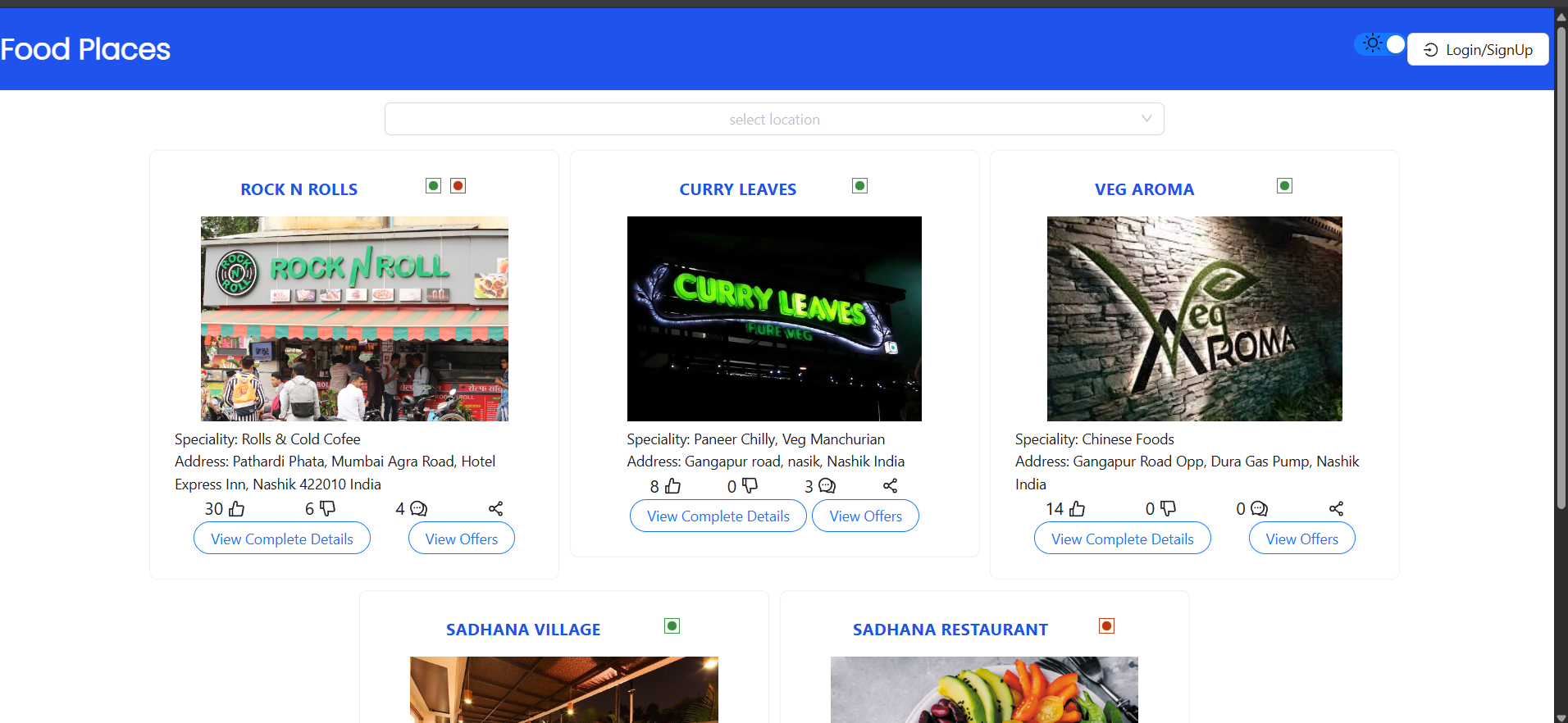Food Places App